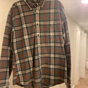 Men’s XL J-Crew Flannel Button Down with Elbow Patches